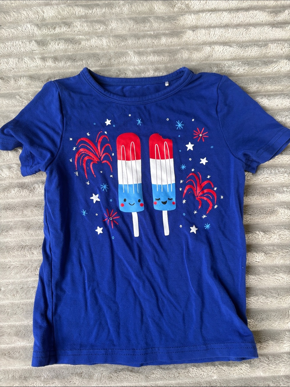Little Sleepies Blue Tee with Red White & Blue Popsicles